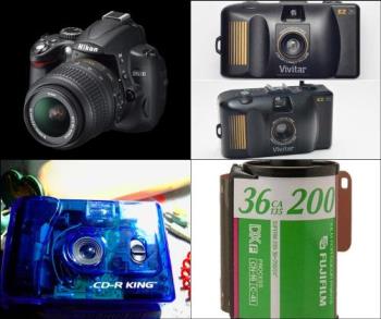 cameras and film - Nikon D5000, Vivitar EZ35 Film Camera, CDR King Film Camera, Fuji Film Superia ISO200. (Kodak Camera not included)