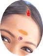 sindoor, traditional sign of married females, red  - There is also a custom during our marriage, the boy apply the sindoor on the girl&#039;s forehead for the first time. 