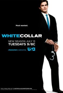 White Collar - White Collar, starring Matt Bomer, Tiffani Thiessen and Tim DeKay. 
This is a television series and a good one ...