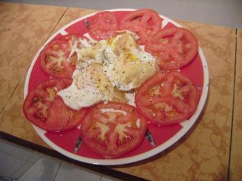 Eggs with tomatoes - Our lunch. 