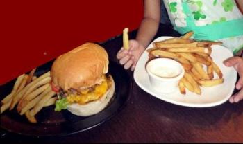Burger and fries - Eating a lot of unhealthy food