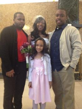 My kids - This is my wedding day and I am surrended by my 3 amazing children!