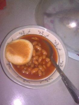 My favorite - This is pandesal with pork and beans