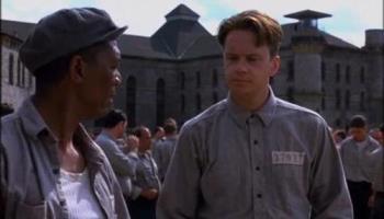 A scene from the movie The Shawshank Redemption - A scene from the movie The Shawshank Redemption Tim Robbins & Morgan Freeman