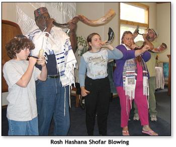 Shofars - Blowing the shofars