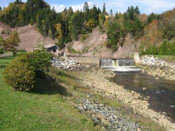 Small dam with a fish ladder. - There is a fish ladder going around this dam probably for salmon on the left side of the picture. Might not be evident from this picture but it is the best picture I had of it. It&#039;s located in St. Martin, NB Canada.