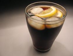 what i want is a coke! - a glass of coke with lemon slice