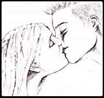 love - an sketch of a kissing couple