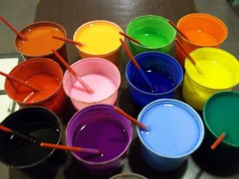 colorful paint - Paint of different colors that will be used for a creative masterpiece.