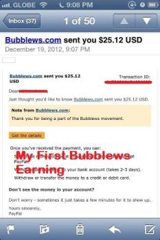 Bubblews payment - Receiving payment from Bubblews