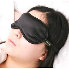 Eyeshade used to ward off light while sleeping - While on travel by plane eye shades are provided. 