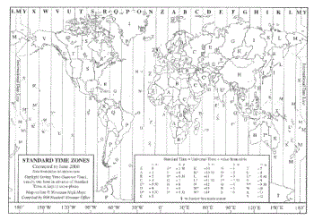 Time zone - international - This map covers international time zones