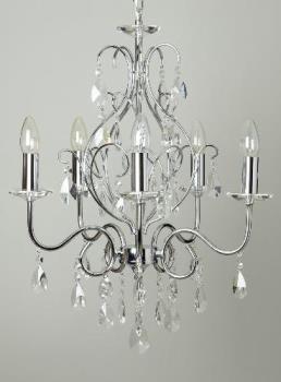 Chrome/Glass Chandelier Bought From BHS - Chrome/Glass Chandelier - Bargain!