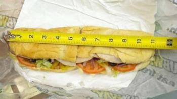 Shortchanged Subway Sandwich - Subway cheating customers of their foot long sandwich.