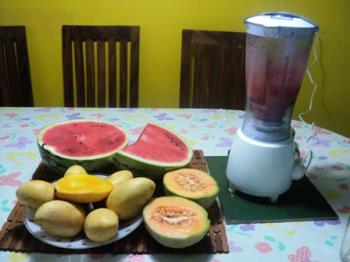 Blend of Tropical Fruit s - A mixture of melon, watermelon and mango juice makes a perfect healthy drink. If you have a blender or food processor, then try this now and taste how delightful.