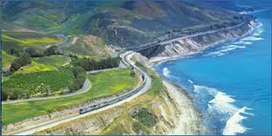 Amtrak train along the California Sea Coast - It was a memorable experience being on this train. Amtrak train along the California Sea Coast - It was a memorable experience being on this train.