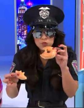 Manuela Arbelaez 2 - Manuela Arbelaez stuffing herself with donuts on The Price Is Right