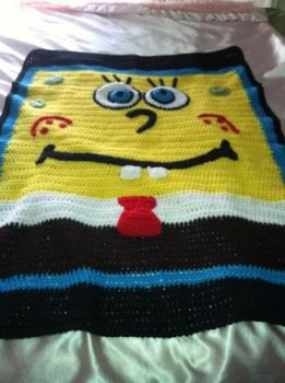 Spongebob blanket - My first crack at making spongebob by crochet