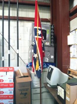 Confederate Flag - Confederate Flag as it hangs in our supply closet.