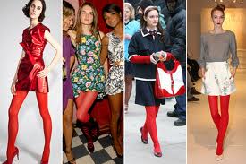 how to wear red tights - sample pictures on the web