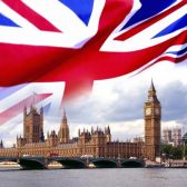 Britain - Flag of Great Britain and a picture of Big Ben.