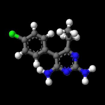 Pyrimethamine - By DFliyerz (Own work) [CC BY-SA 4.0 (http://creativecommons.org/licenses/by-sa/4.0)], via Wikimedia Commons