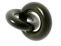 Torus&#039;s - Two torus&#039;s through each, each black, both shiny