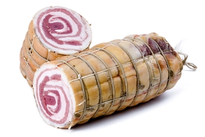 Italian pancetta - as a matter of fact "round bacon".