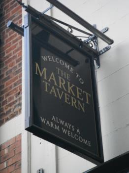 photo taken by me the new Market Tavern Sign 