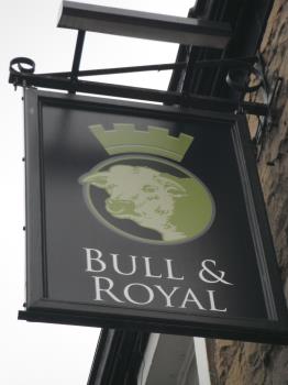 This is the sign for another Bull And Royal pub at nearby Longridge This is the sign for another Bull And Royal pub at nearby Longridge
