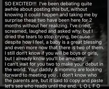 Screenshot of the facebook post