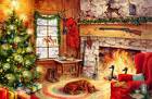 Christmas Traditions - christmas living room with all the holiday traditions. 