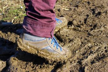 Walk forwards then despite all the mud