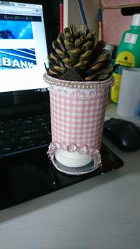 DIY cotton canister made from Pringles can