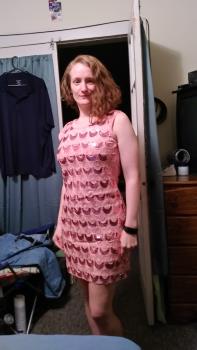 Pretty&#039;s new dress. Photo is mine.