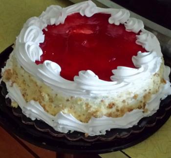 purchased strawberry topped cake for anniversary, years ago.