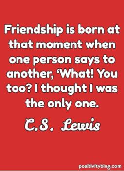Quote by c.s lewis,Such a great frienship quote.