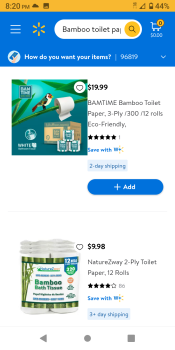 Some of Oahu Walmart bamboo toilet paper.