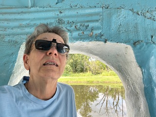 Selfie in the blue whale.