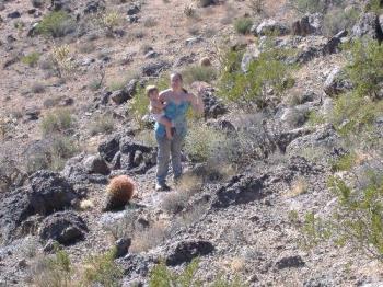 me and my son - this is me and my son half way up a mountain...it got too steep to go any further with him.