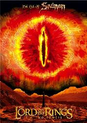 Eye of Sauron - This is an image of a movie poster from the Lord of the Rings: The Two Towers. It is a poster of the eye of the dark lord Sauron who threatens to destroy all of Middle Earth by bringing the land into an unending darkness full of death and destruction.