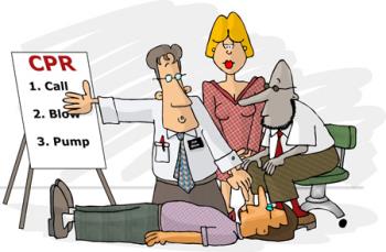 CPR Cartoon -  first aid