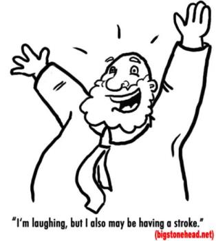 laughing - man laughing and having stroke