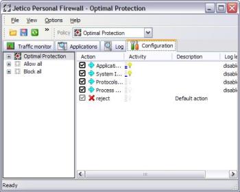 jetico - screen cap of ketico firewall