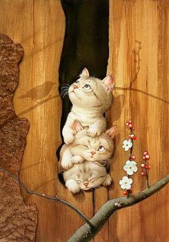 triple meow... - the three kittens