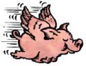 Flying Pig - cartoon of a flying pig