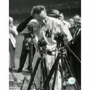 Lou Gehrig - picture of Lou Gehrig at the microphones in Yankee Statium when he announced to America that he was retired from basebal because of lateral sclerosis (now commonly known as Lou Gehrig&#039;s disease)