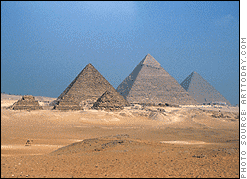 Pyramids, Egypt - One of the famed 7 wonders of the world in Egypt, built by Pharaohs.