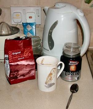 Home-made energy! - Coffee-making equipment.