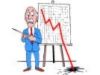 Economic Situation - cartoon showing graph of downtred of economics going so low the indicator runs off the page.